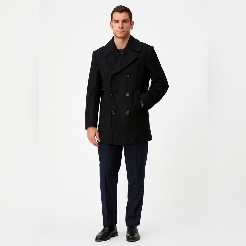 U.S. Navy Black Double-Breasted Peacoat